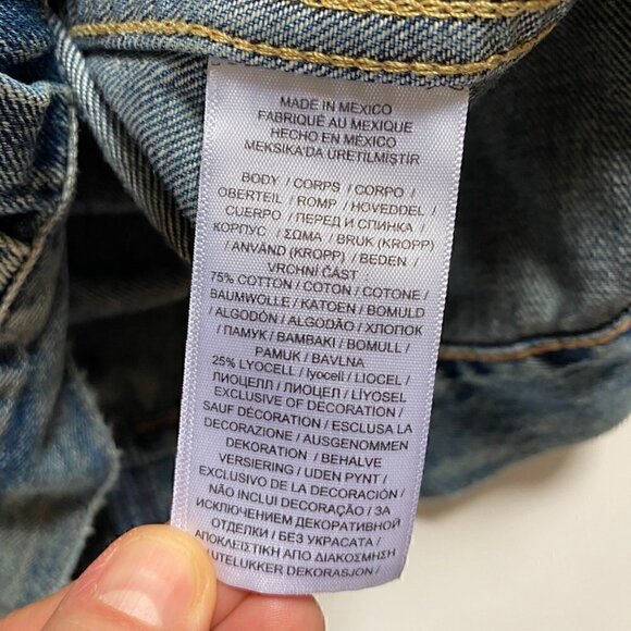 Polo Ralph Lauren Sportsman Distress Patch Trucker Jean Jacket Big 4X USA FLAG - Picture 15 of 15